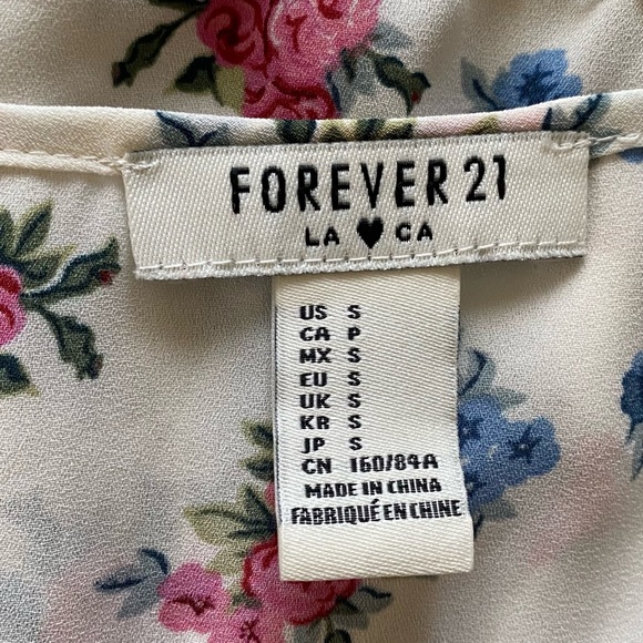 FOREVER 21 SLEEVELESS SLIP ON FLORAL SPRING SUMMER TOP SIZE SMALL🌟EUC🌟 - Picture 6 of 9